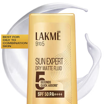 Lakme Sun Expert Dry Matte Fluid SPF 50 PA++++ Sunscreen With 1% Niacinamide & Ceramide (50ml)