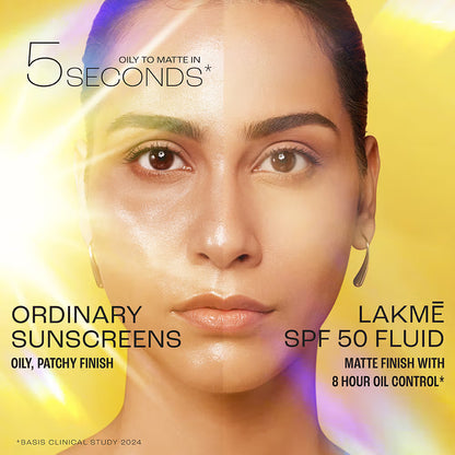Lakme Sun Expert Dry Matte Fluid SPF 50 PA++++ Sunscreen With 1% Niacinamide & Ceramide (50ml)