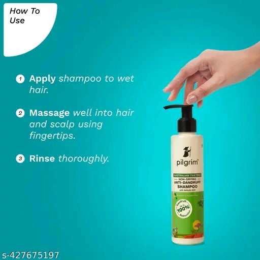 Pilgrim Australian Tea Tree Anti-Dandruff Shampoo (Sulphate-Free, Non-Drying, With Salicylic Acid – 200ml)