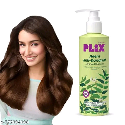 PLIX Neem Anti-Dandruff Advanced Shampoo with Salicylic Acid & Piroctone Olamine – Reduces Dandruff, Itchy & Flaky Scalp (All Hair Types)