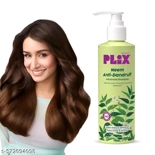 PLIX Neem Anti-Dandruff Advanced Shampoo with Salicylic Acid & Piroctone Olamine – Reduces Dandruff, Itchy & Flaky Scalp (All Hair Types)